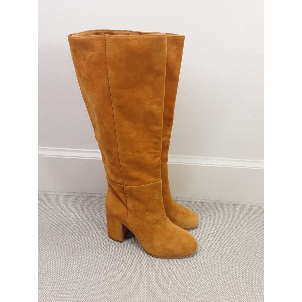 Silent D Anthropologie Wynona Size 36 Boots Whiskey Yellow Slouchy Suede Pull On